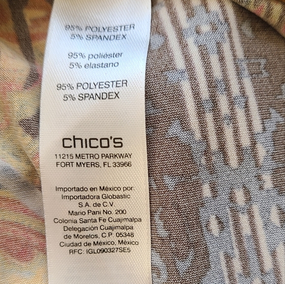 (1440) Chico's Woman's Long Sleeve Dress, Size: 0P Color: African Print - Picture 8 of 14